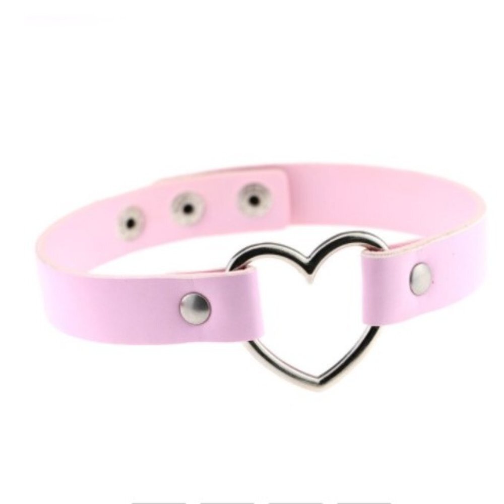 Pink Heart Choker